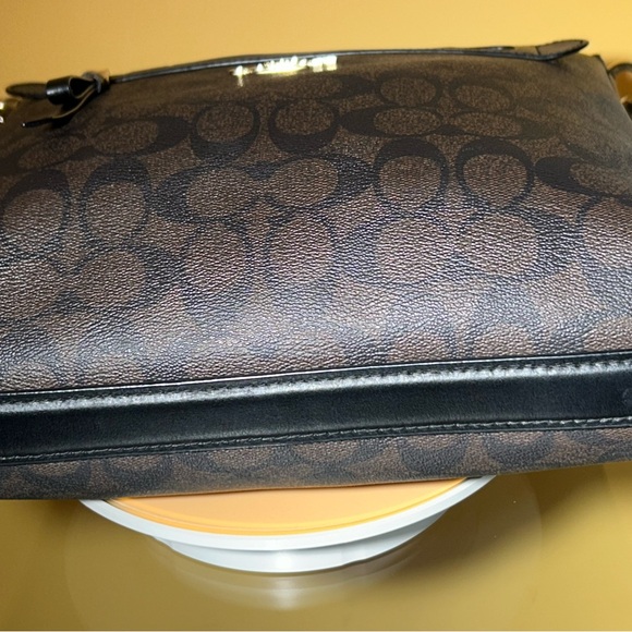 Coach Signature Coated Canvas Messenger Crossbody 12” x 11.5” x 1.5” Bag GUC - Picture 13 of 14